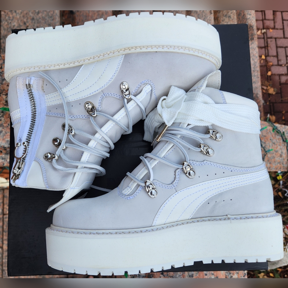 PUMA x FENty Rihanna LaceUp Combat Boots - White